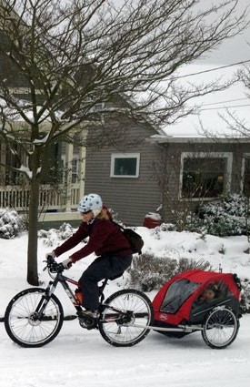 Biking in snow