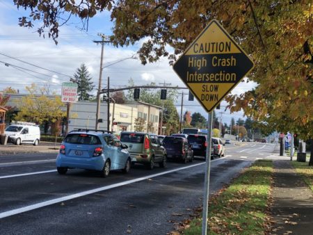 High Crash Intersection Sign