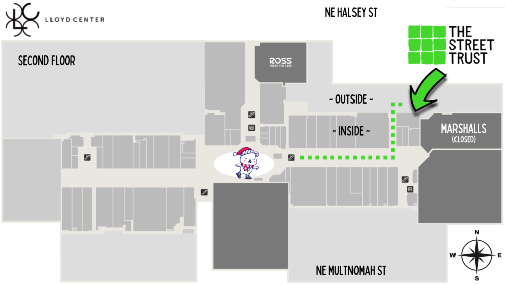 Map of Lloyd Center second floor