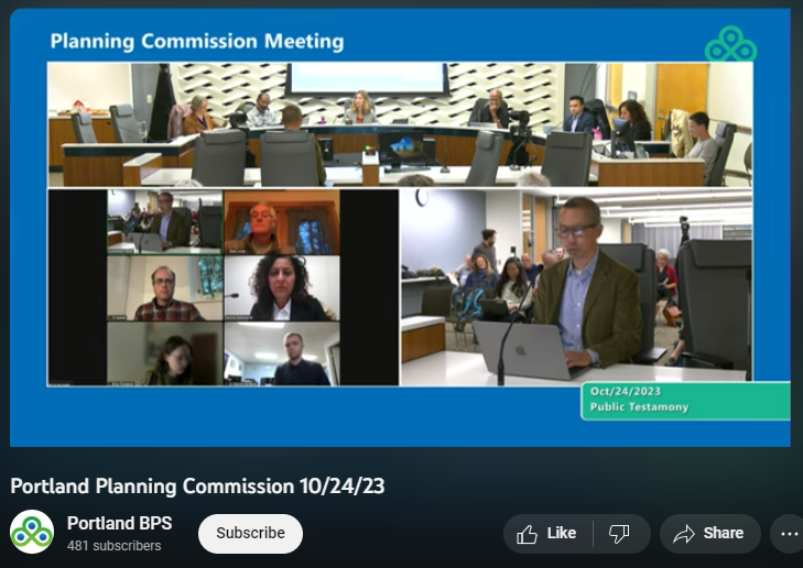 Screenshot of Victor Duong Testifying Planning Commission